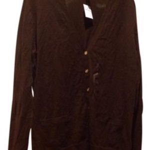 Lauren Ralph Lauren V Neck Cardigan Cotton. Tags Attached..brown Color Brown Swe